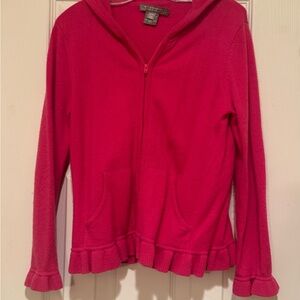 Neiman Marcus Girl’s Cashmere Pink Hooded Cardigan